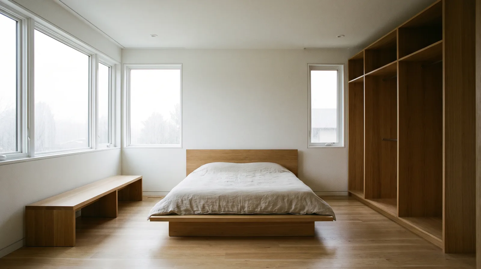An empty, bright room representing a simple decision-making space for weighing estate sale options